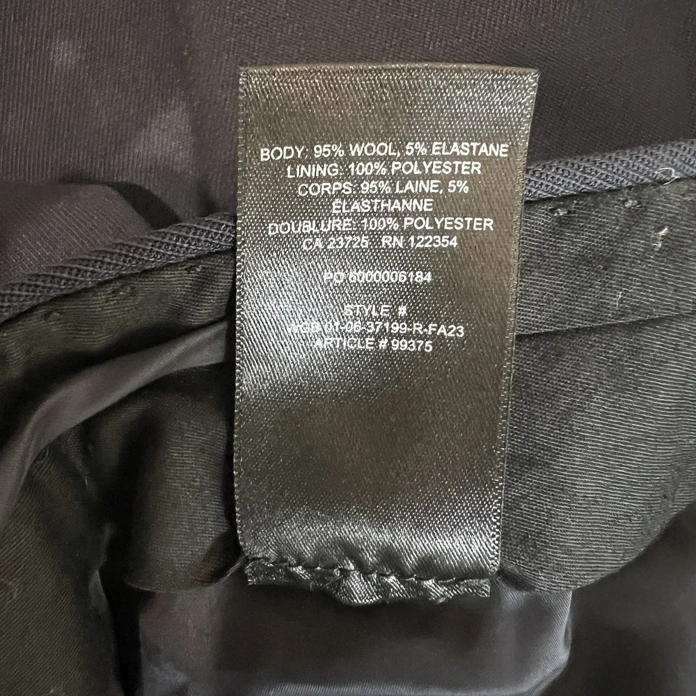 Aritzia‎ Babaton Women's Navy Wool Dress Pants Size 14 Trousers Classic Career - Picture 7 of 8